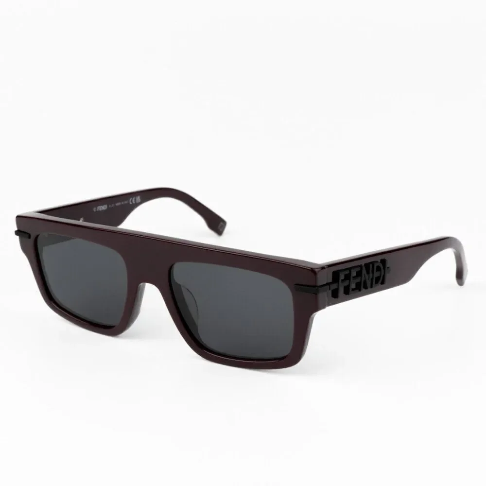 NEW Fendi FE40091U FENDIGRAPHY 69A Bordeaux Grey Unisex Square Sunglasses